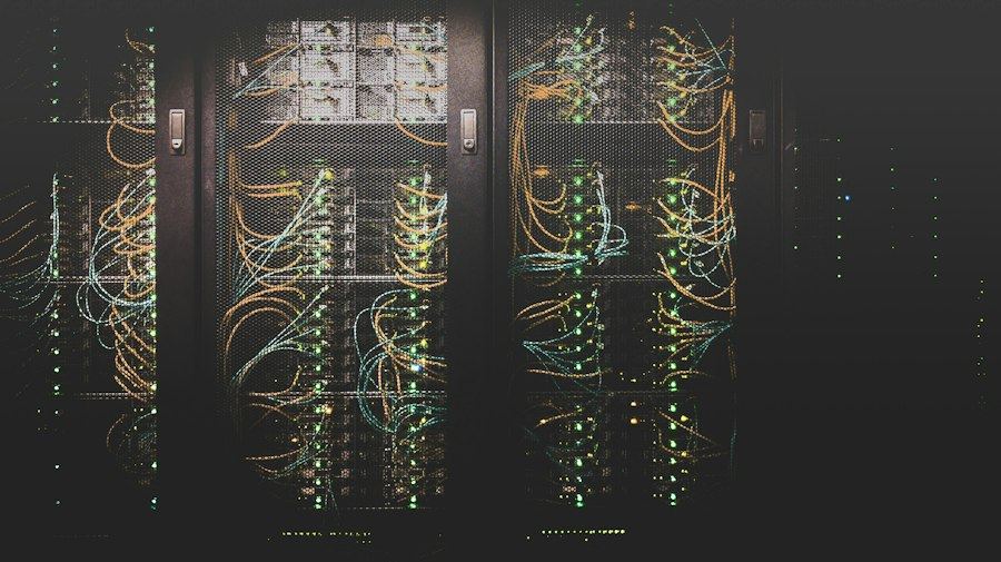 Server racks and network cabling in a data centre infrastructure project
